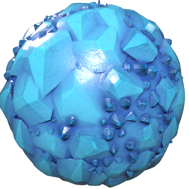 Ice crystals material ball