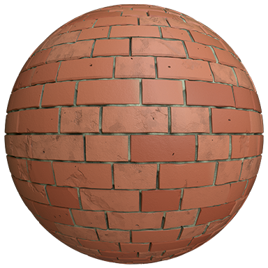 red bricks old material ball