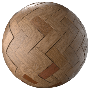 Wood heringbone pattern material ball