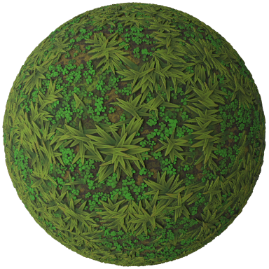 stylized grass material ball
