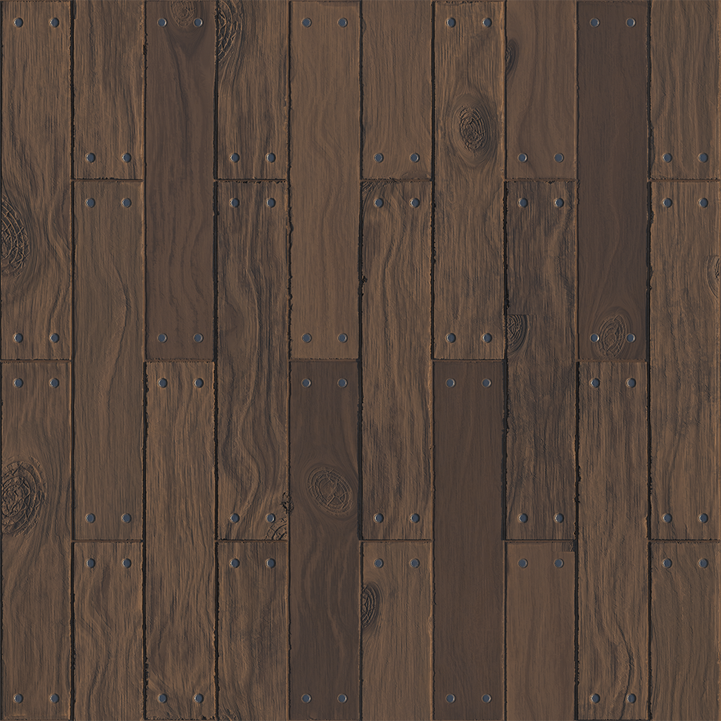 Wood planks brown with nails